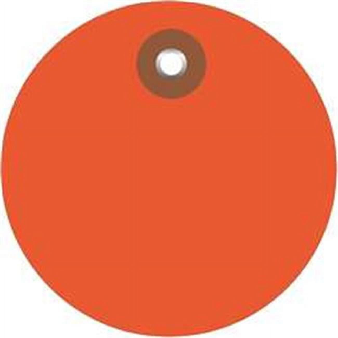 G26067 2 In. Orange Plastic Circle Tags - Pack Of 100