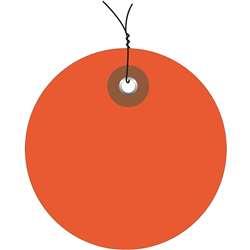 G26067w 2 In. Orange Plastic Circle Tags - Pre-wired - Pack Of 100
