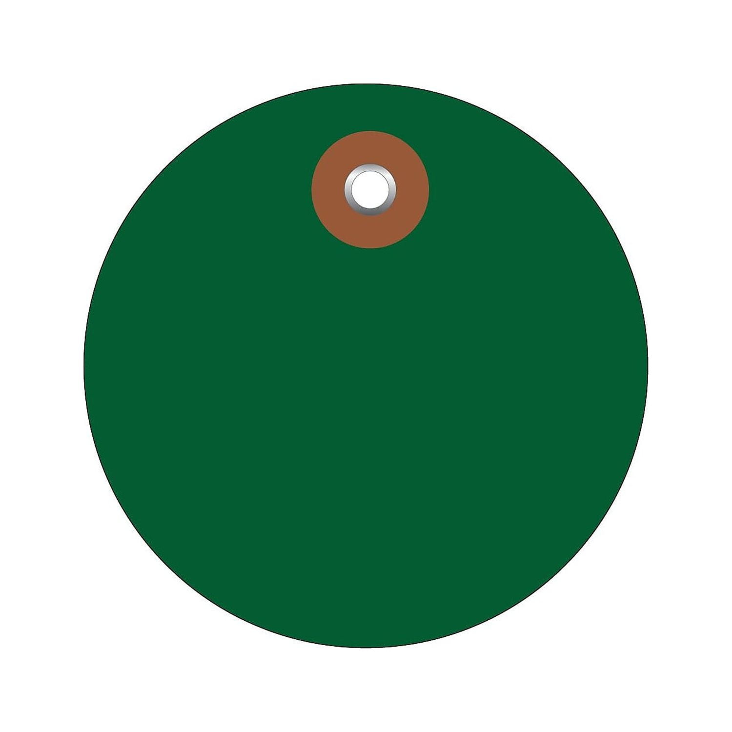 G26068 2 In. Green Plastic Circle Tags - Pack Of 100