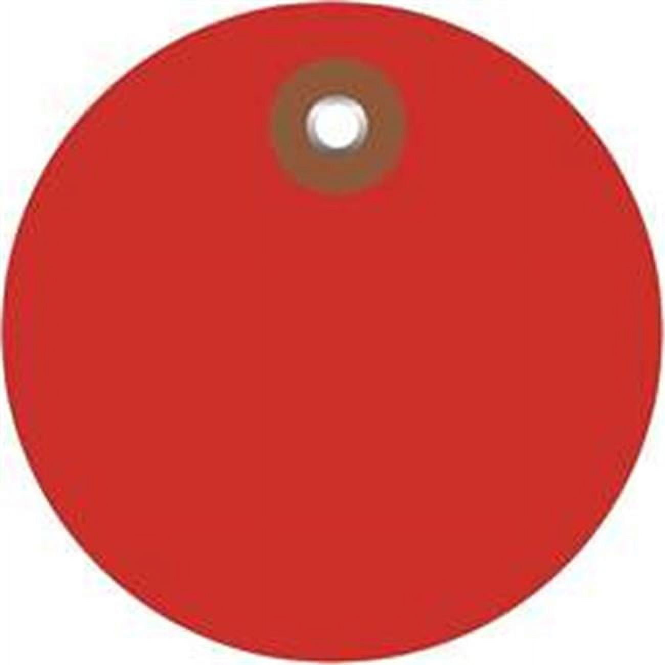 G26070 2 In. Red Plastic Circle Tags - Pack Of 100