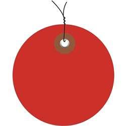 G26070w 2 In. Red Plastic Circle Tags - Pre-wired - Pack Of 100