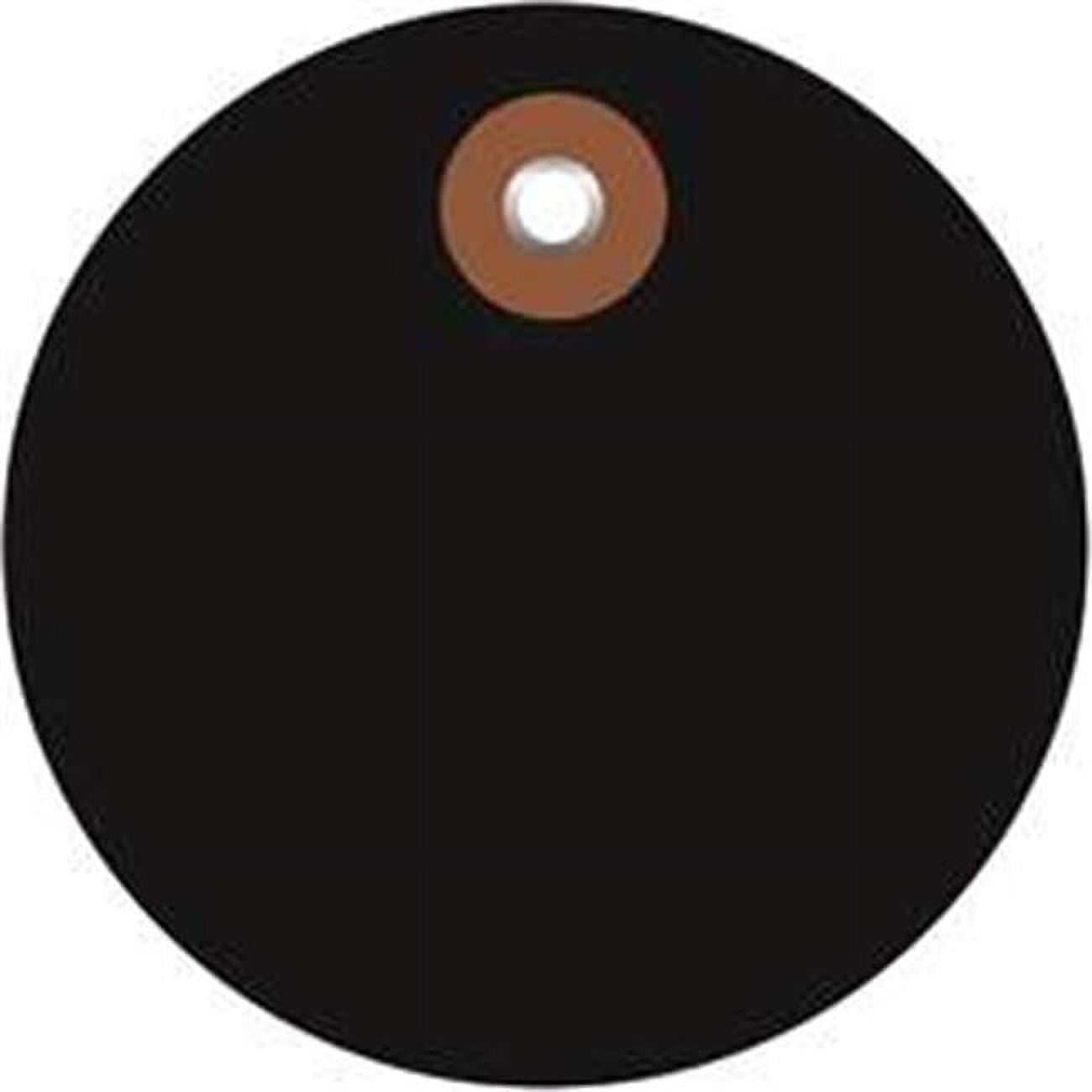 G26072 3 In. Black Plastic Circle Tags - Pack Of 100