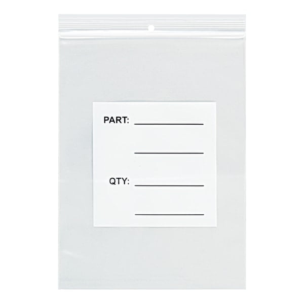 Pb12013 12 X 12 In. 4 Mil Parts Bags With Hang Holes - Pack Of 500
