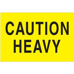 Dl1610 2 X 3 In. Caution Heavy Labels, Fluorescent Yellow