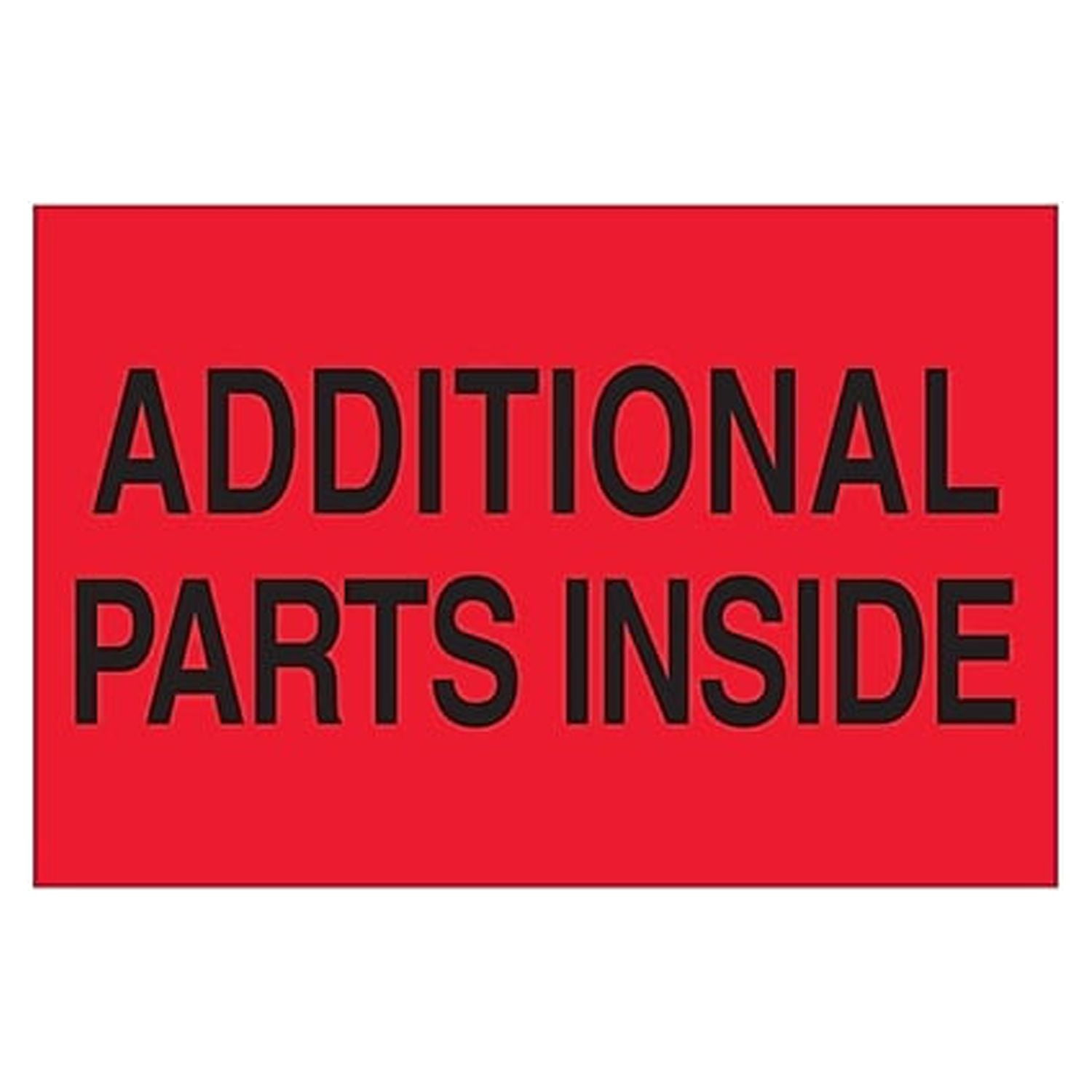 Dl1611 2 X 3 In. Additional Parts Inside Labels, Fluorescent Red
