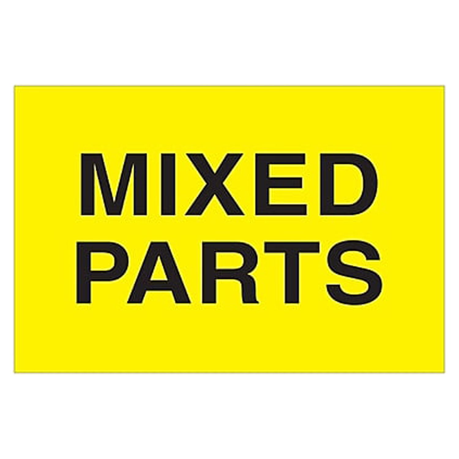 Dl1623 2 X 3 In. Mixed Parts Labels, Fluorescent Yellow