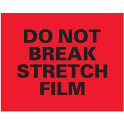 Dl1638 8 X 10 In. Do Not Break Stretch Film Labels, Fluorescent Red