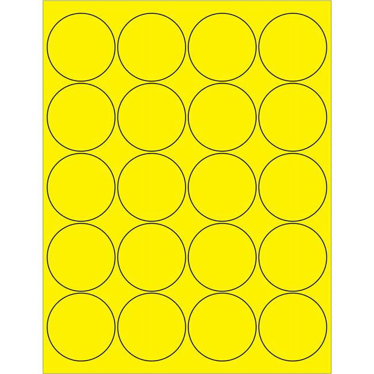 Ll197ye 2 In. Fluorescent Circle Laser Labels, Yellow
