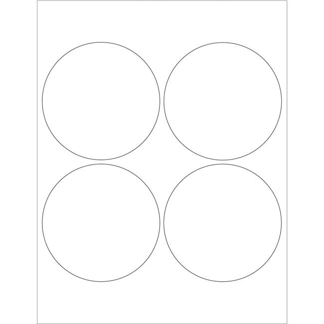Ll305 4 In. Circle Laser Labels, Glossy White