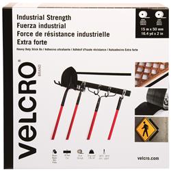 Vel205 2 In. X 50 Ft. Black Cloth Hook & Eye Brand Tape Industrial Strength Combo Packs