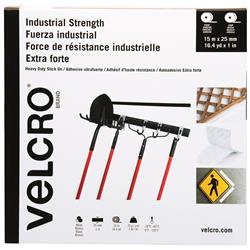 Vel210 1 In. X 50 Ft. White Cloth Hook & Eye Brand Tape Industrial Strength Combo Packs
