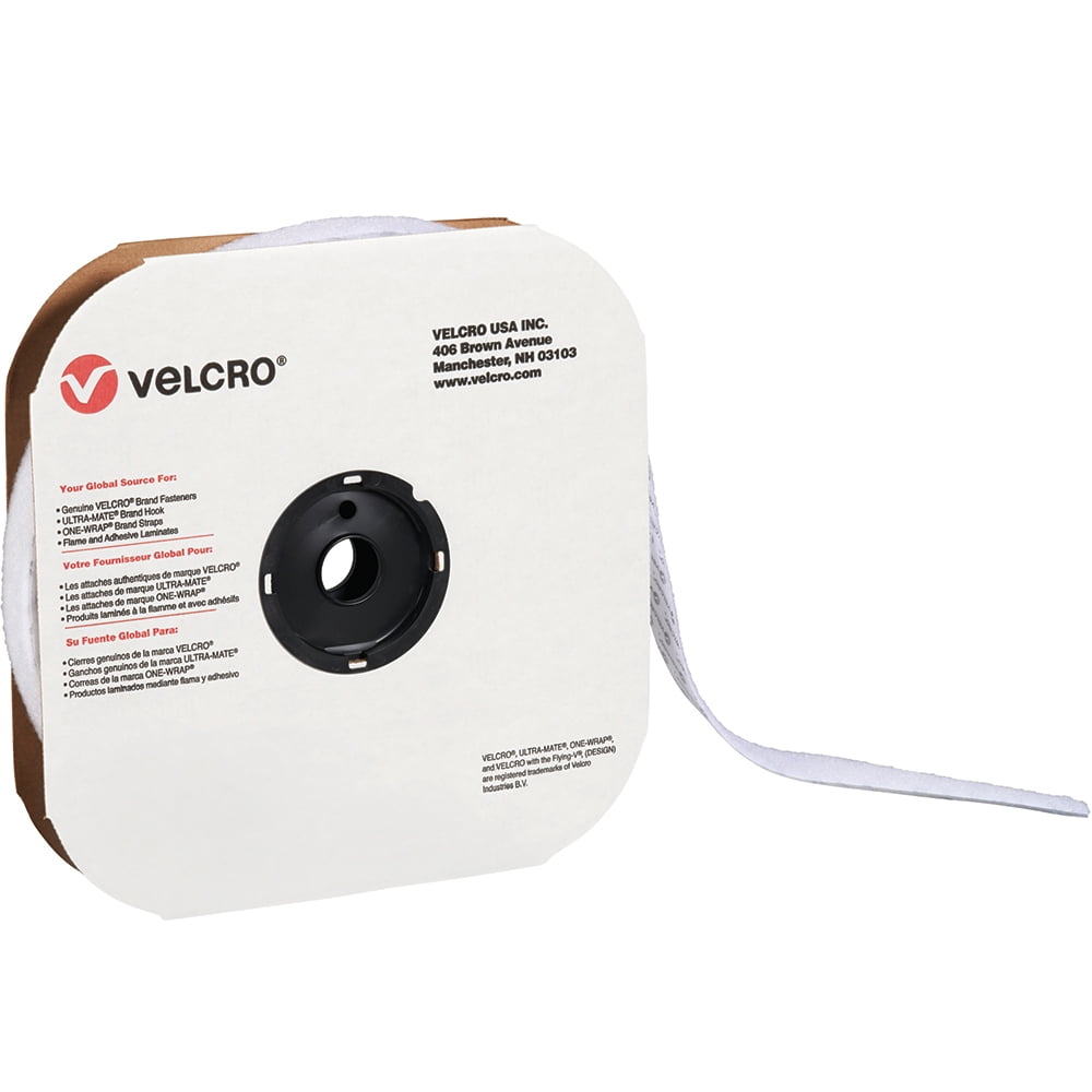 Vel161 1.5 In. X 75 Ft. Loop White Cloth Hook & Eye Brand Tape Individual Strips