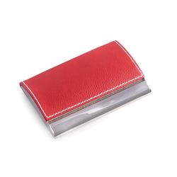 Bey-berk International D253r Red Leather Business Card Case With Magnetic Lid