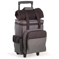 Bey-berk International Pk103 Black & Gray 4 Person Poly Canvas Picnic Trolley