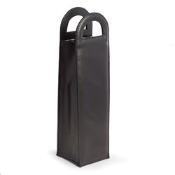 Bey-berk International Bs107 Black Leatherette Bottle Caddy With Handles