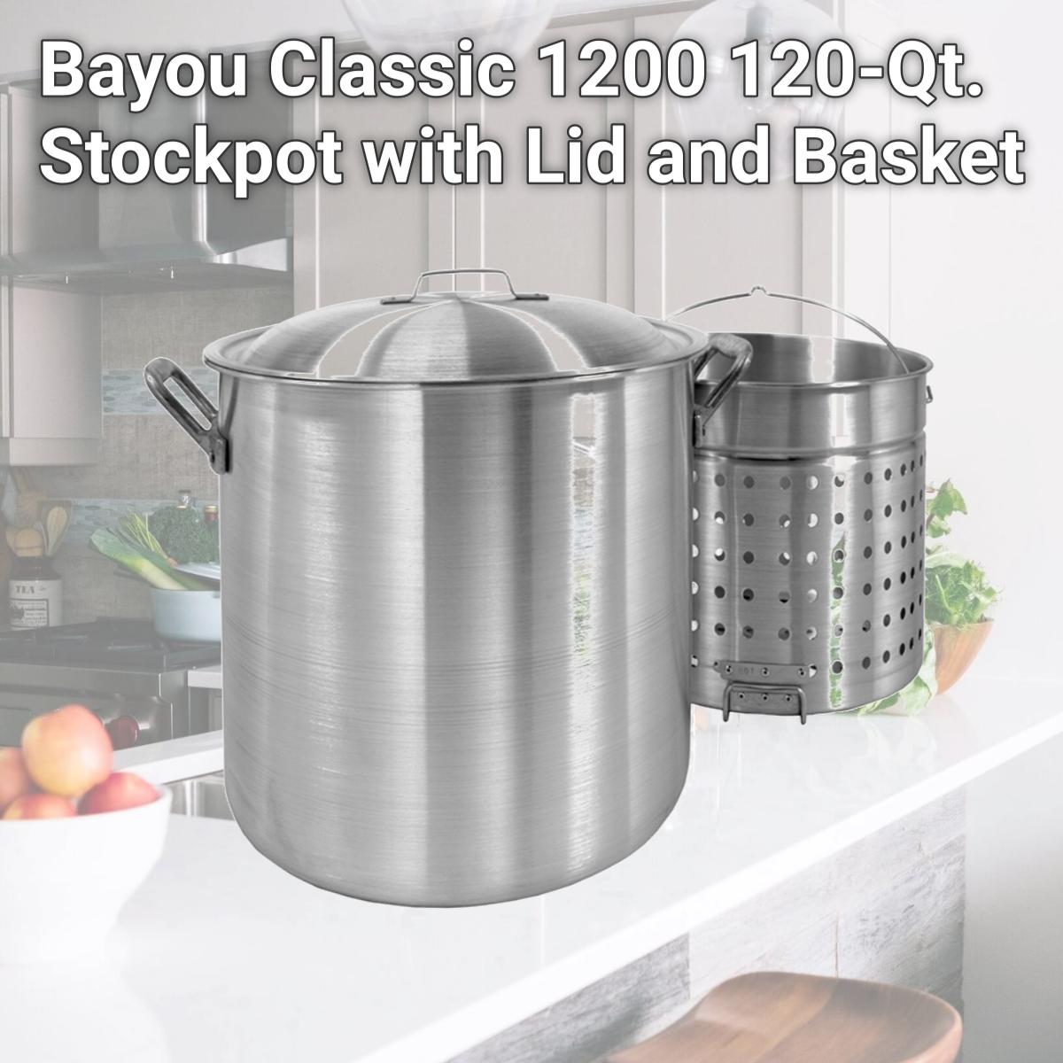 Picture of Bayou Classic 1200 120-Qt. Stockpot with Lid and Basket