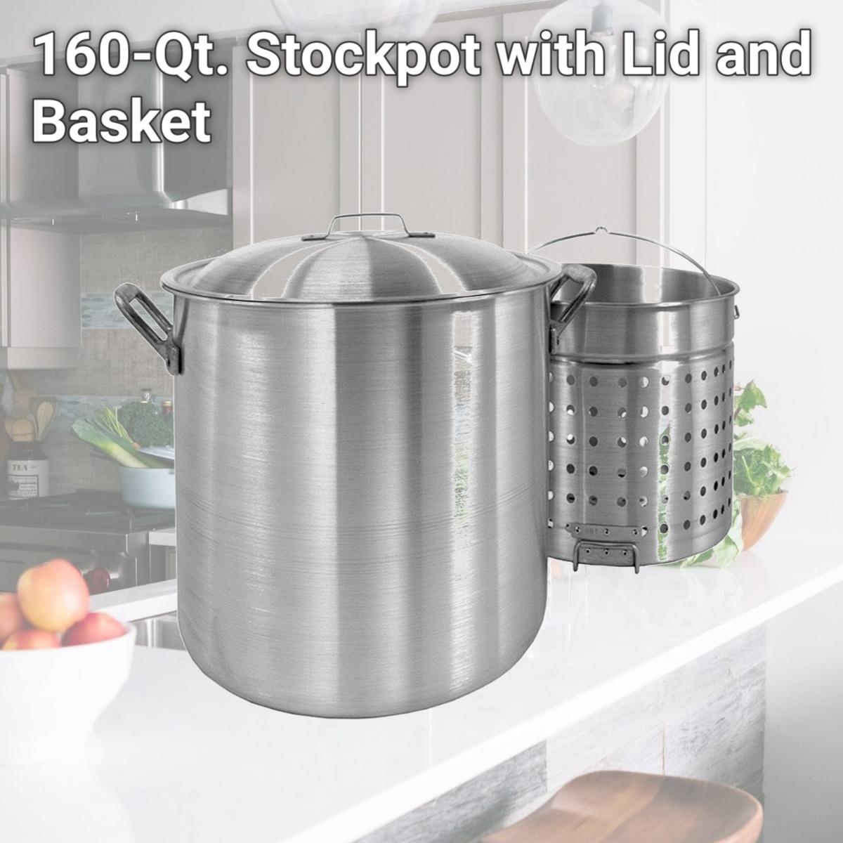 Picture of Bayou Classic 1600 160-Qt. Stockpot with Lid and Basket