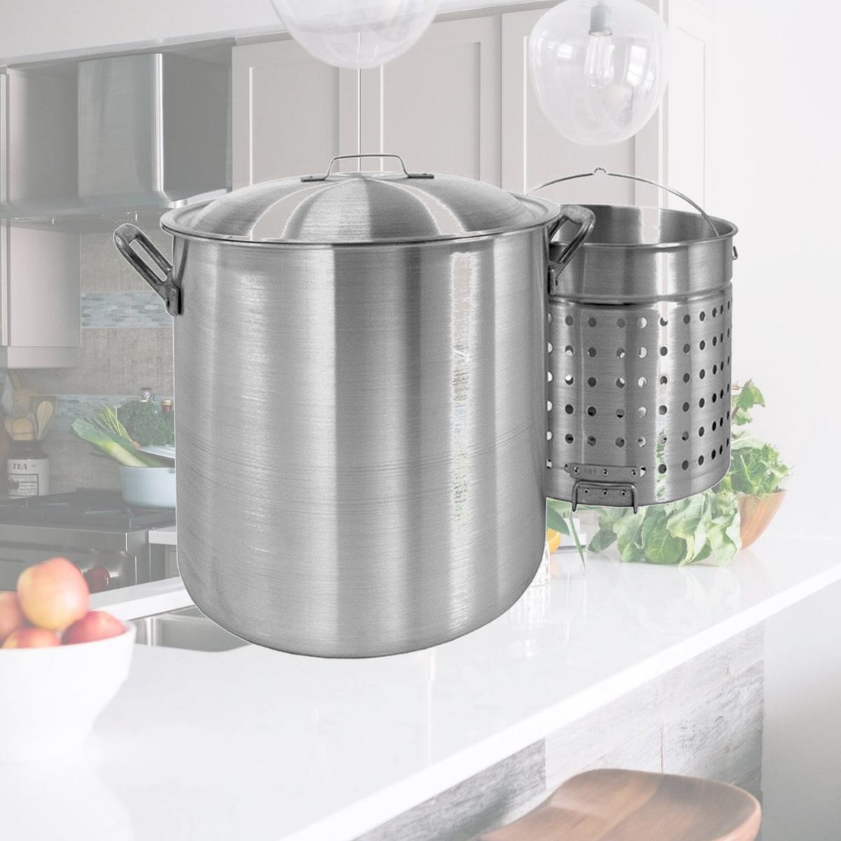 Picture of Bayou Classic 1600 160-Qt. Stockpot with Lid and Basket