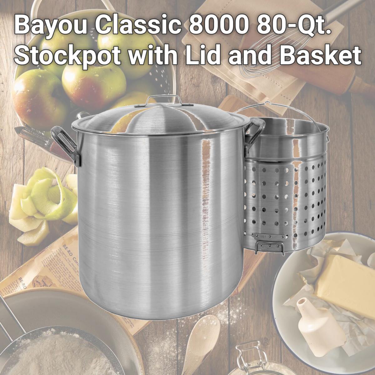 Picture of Bayou Classic 8000 80-Qt. Stockpot with Lid and Basket