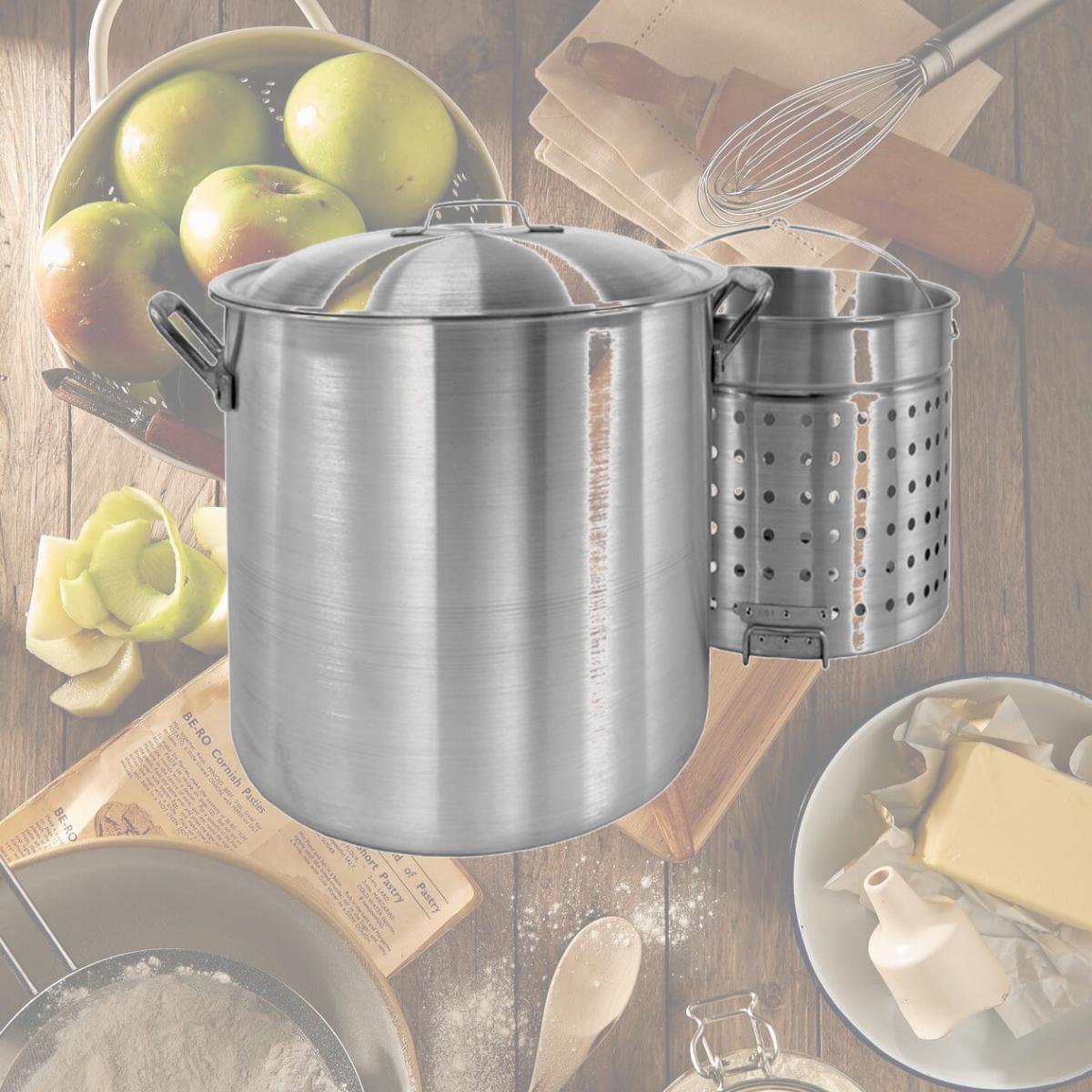 Picture of Bayou Classic 8000 80-Qt. Stockpot with Lid and Basket