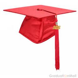 4690rd Adult Graduation Cap, Red