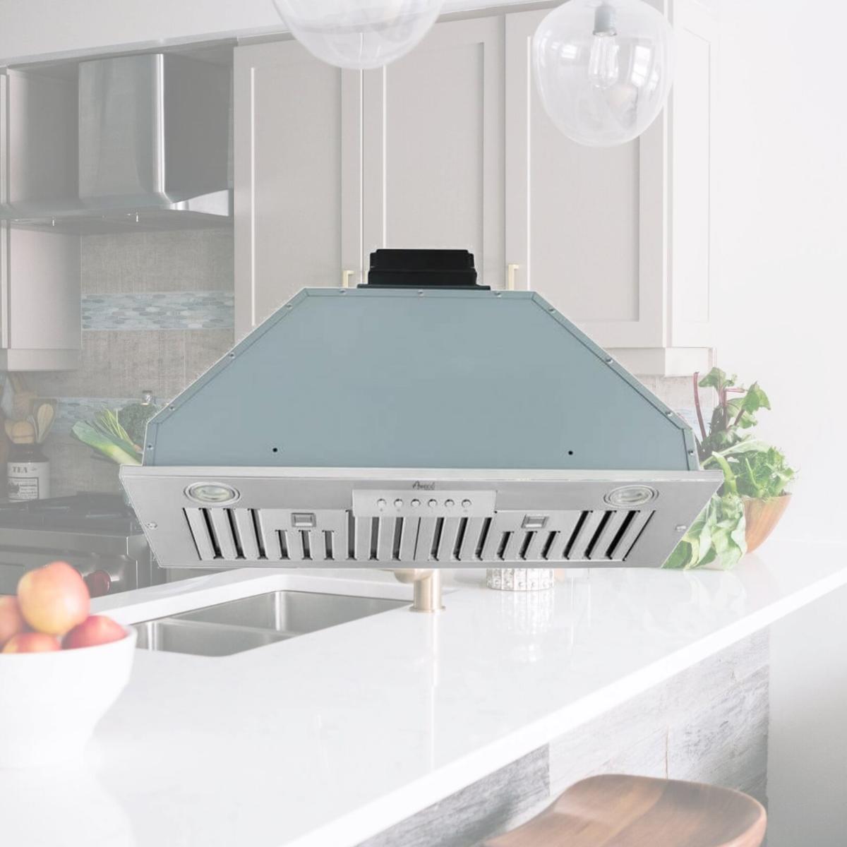 Picture of Awoco RH-BQ-36 Awoco RH-BQ-36 36'W 11-3/4'D Built-in Insert 4 Speeds Stainless Steel Hood for Wood Hood or Cabinet