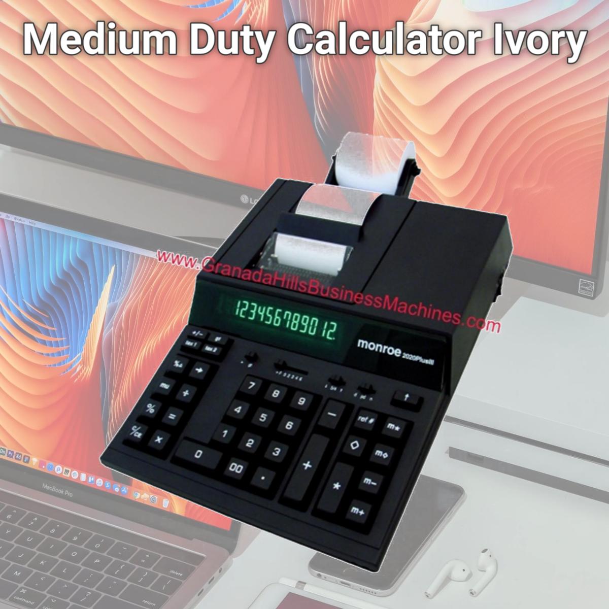 Picture of Monroe MNE2020PLX Medium Duty Calculator, Ivory