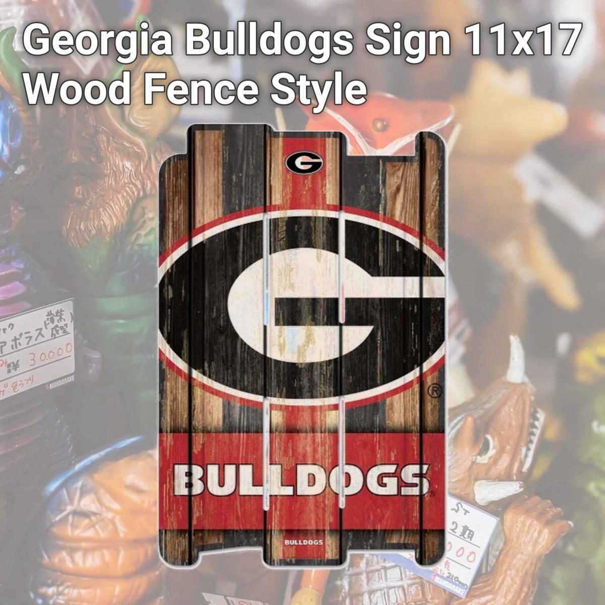 Picture of Georgia Bulldogs Sign 11x17 Wood Fence Style