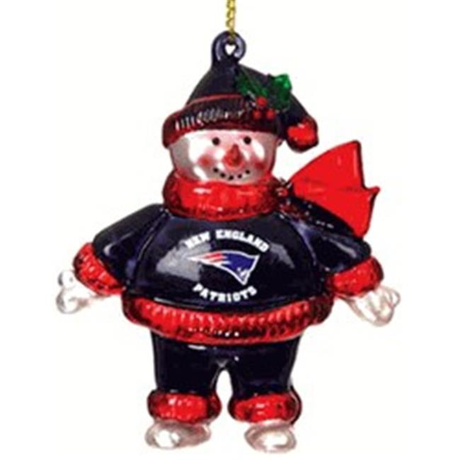 New England Patriots Ornament 2 3/4 Inch Crystal Snowman