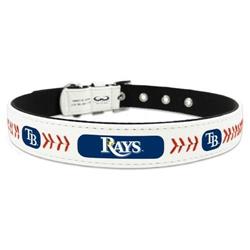 Tampa Bay Rays Pet Collar Classic Baseball Leather Size Small