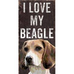 Pet Sign Wood I Love My Beagle 5"x10"