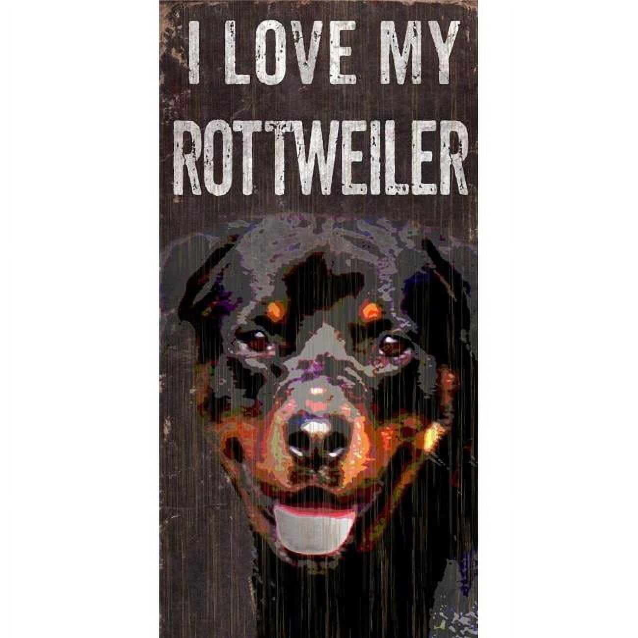 Pet Sign Wood I Love My Rottweiler 5"x10"