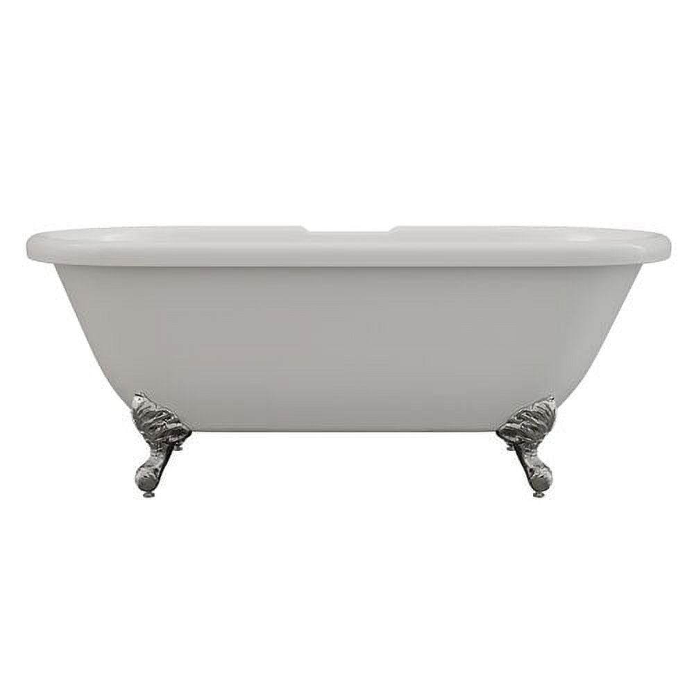Ade60-dh-cp 60 X 30 In. Acrylic Double Ended Clawfoot Bathtub With 7 In. Deck Mount Faucet Drillings & Polished Chrome Feet