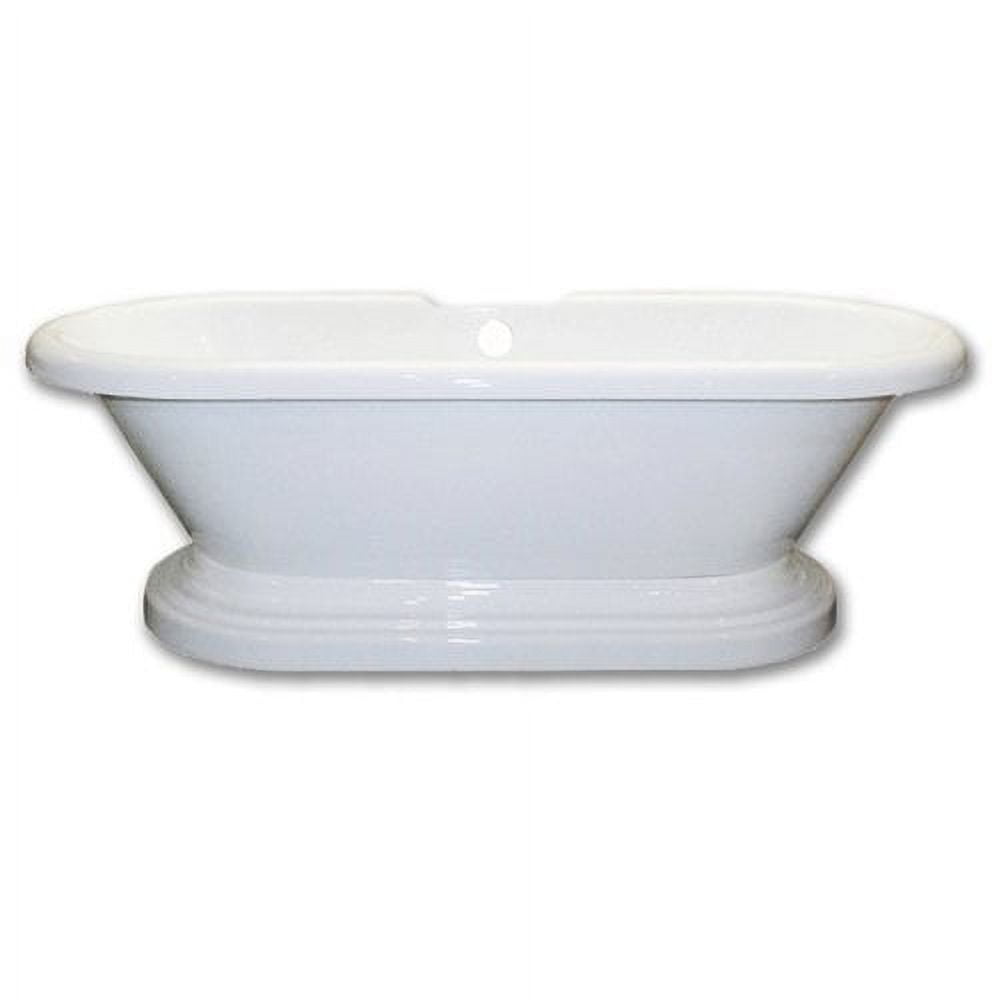 Ade60-ped-dh 60 X 30 In. Acrylic Double Ended Pedestal Bathtub With 7 In. Deck Mount Faucet Drillings
