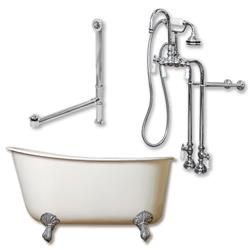 Rr61-684btw-pkg-orb-338wh Cast-iron Rolled Rim Clawfoot Tub, Oil Rubbed Bronze, 61 X 30 In.