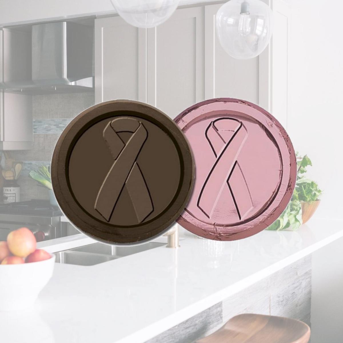 Picture of Chocolate Chocolate 325000 Breast Cancer Awareness Coin-Dark - Pack of 250