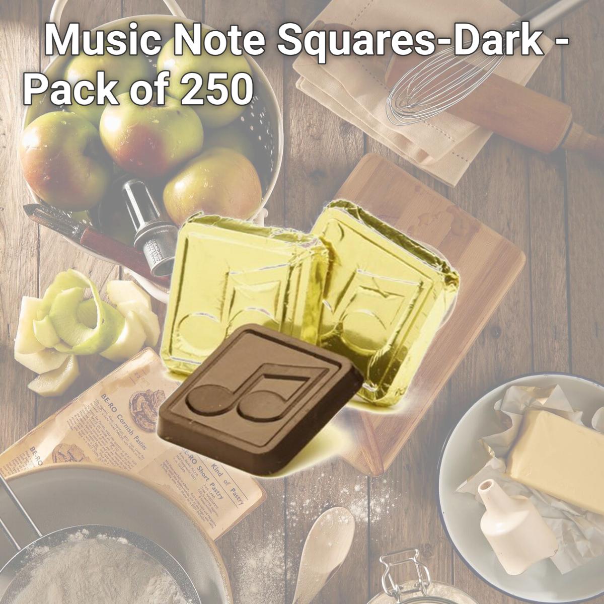 Picture of Chocolate Chocolate 302005 Music Note Squares-Dark - Pack of 250