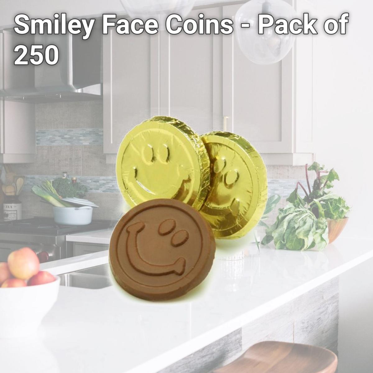 Picture of Chocolate Chocolate 325015 Smiley Face Coins - Pack of 250