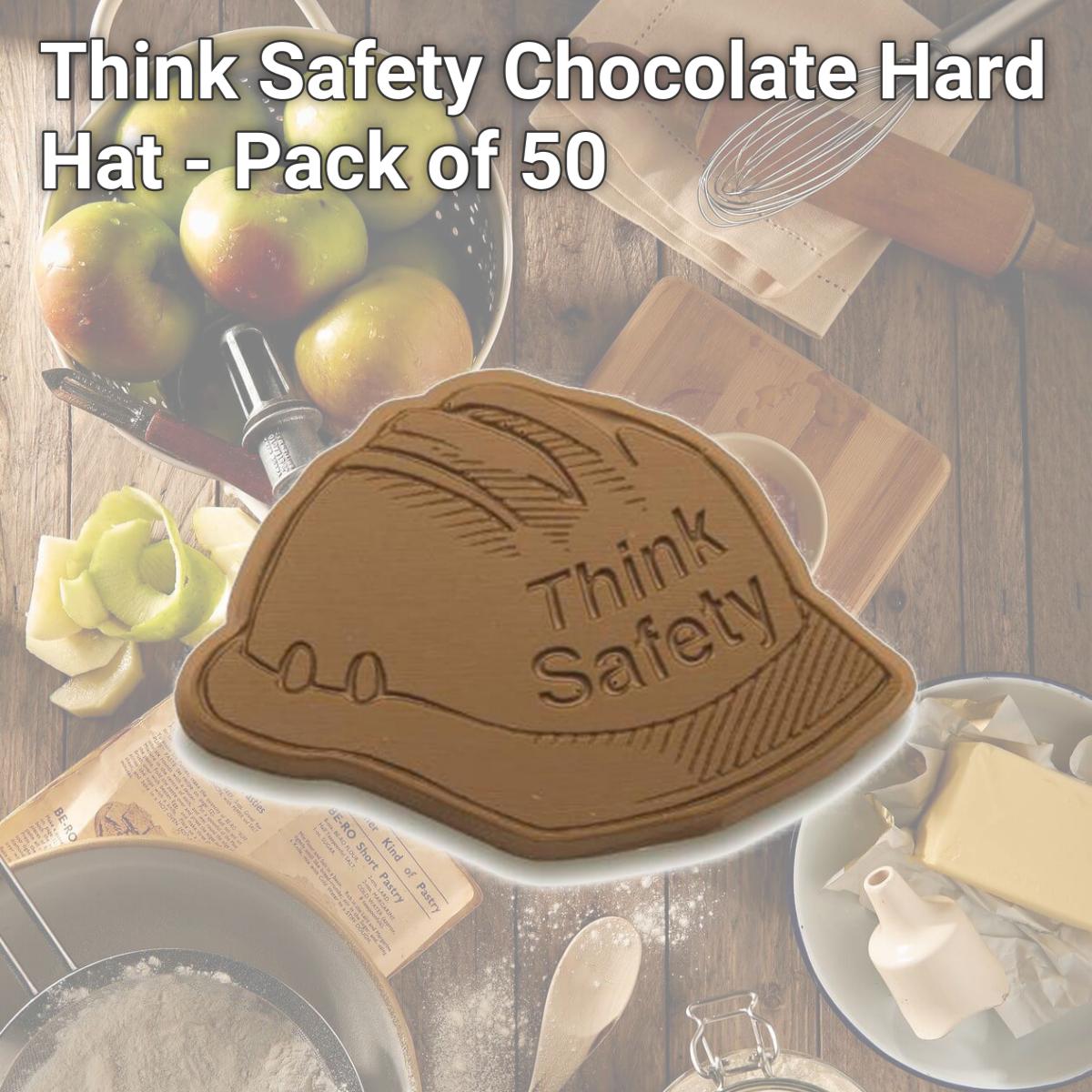Picture of Chocolate Chocolate 300305 Think Safety Chocolate Hard Hat - Pack of 50