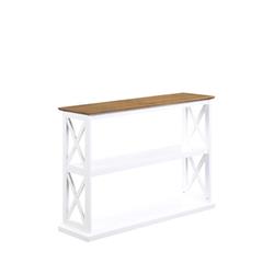 502199wdftw Oxford Deluxe 3 Tier Console Table, Driftwood & White