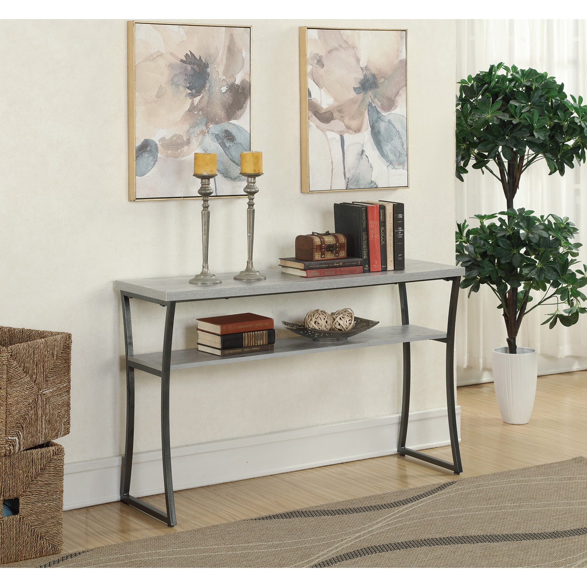111599gy Console Table, Faux Birch - 47.25 X 13.75 X 29.5 In.