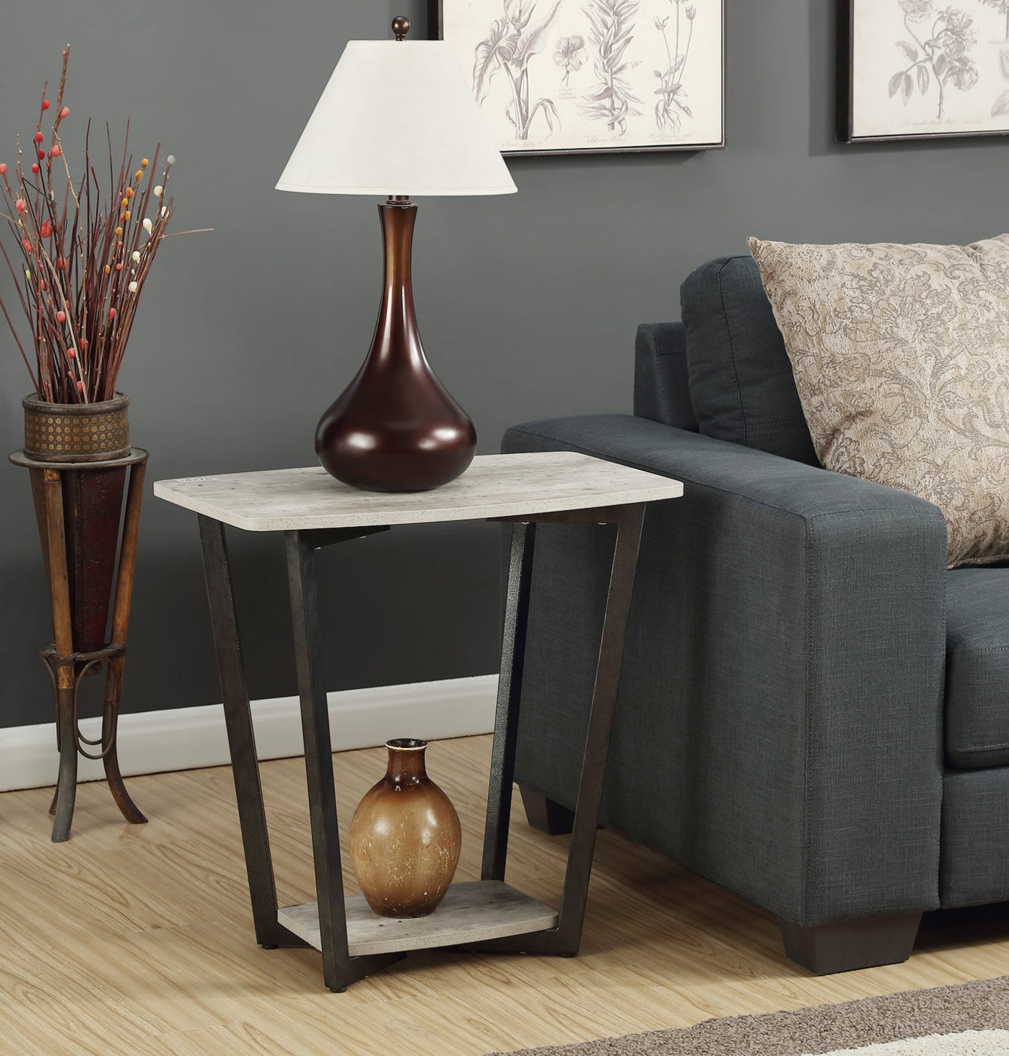 111245gy End Table, Faux Birch - 23.75 X 14 X 23.75 In.