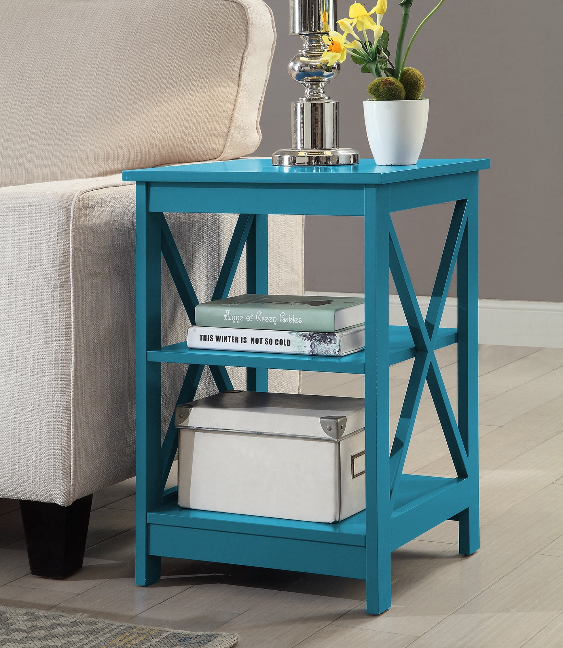 203085be End Table, Blue - 15.75 X 15.75 X 24 In.