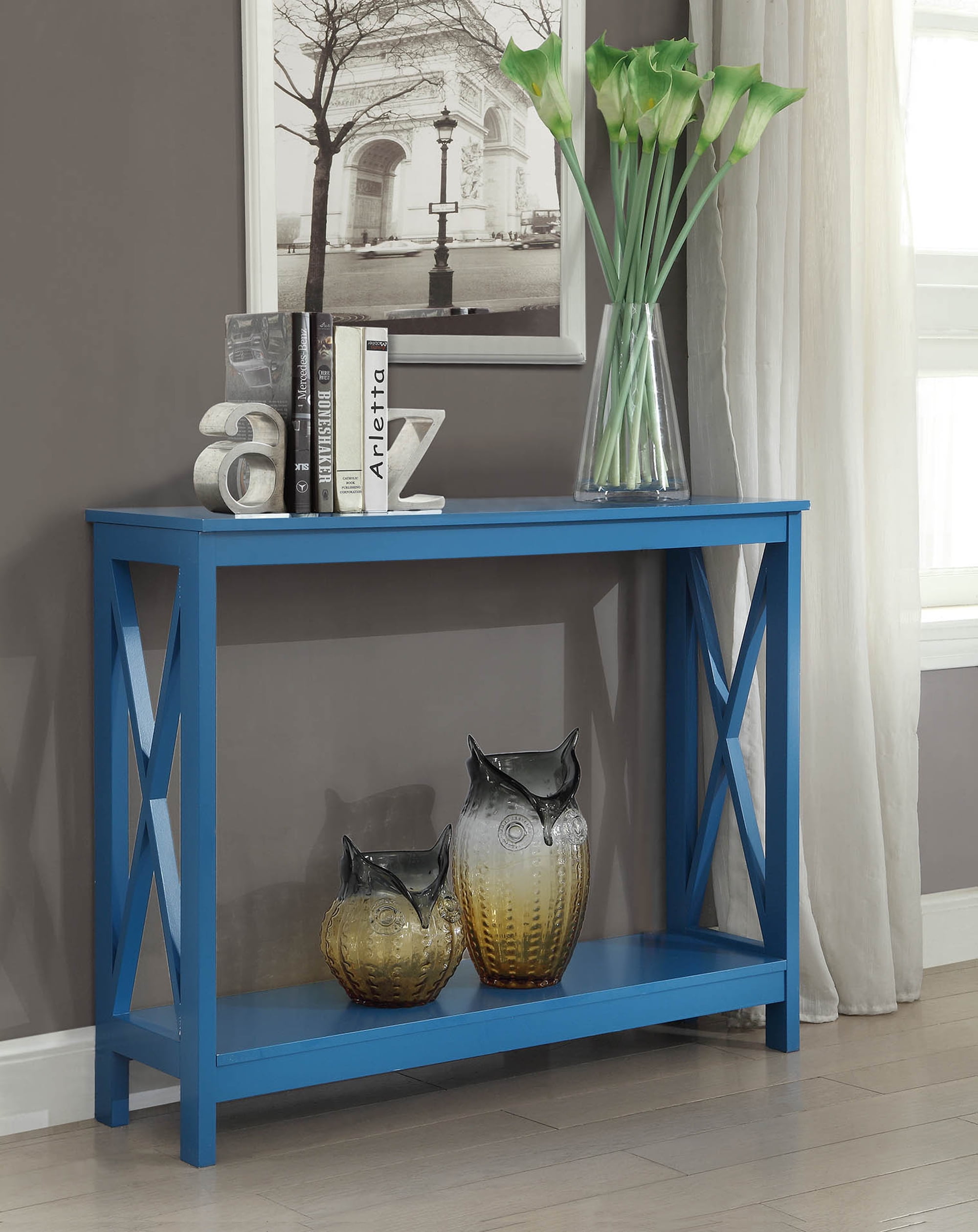 Console Table, Blue - 39.5 X 11.75 X 31.5 In.