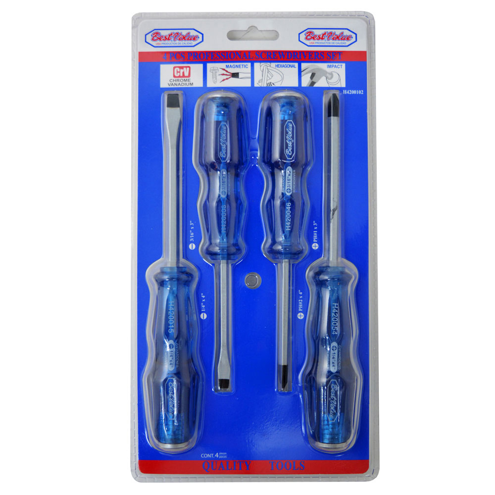 H4200102 Go Thru Striking Professional Screwdriver Set - 4 Piece