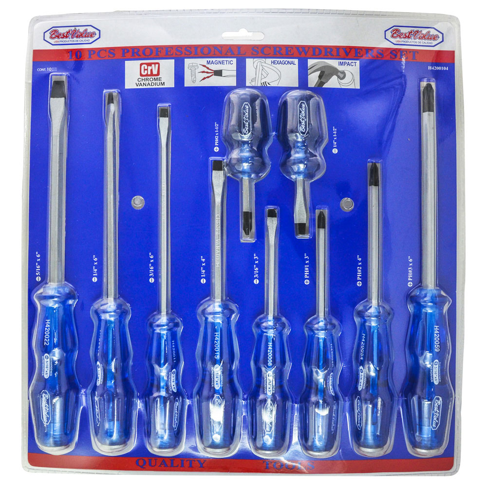 H4200104 Go Thru Striking Professional Screwdriver Set - 10 Piece
