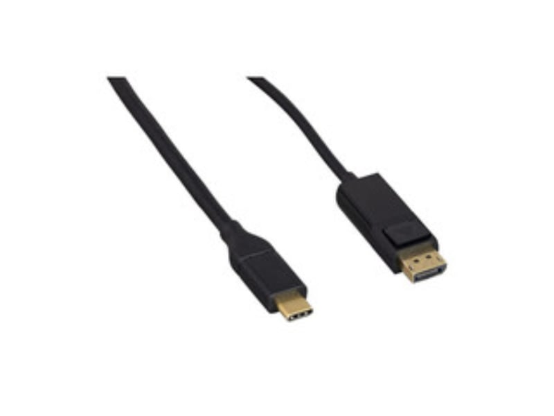 CableWholesale 10U3-60103 3 ft. USB 3 Type C Male to DisplayPort Male Video Cable - 4K at 60 - Black