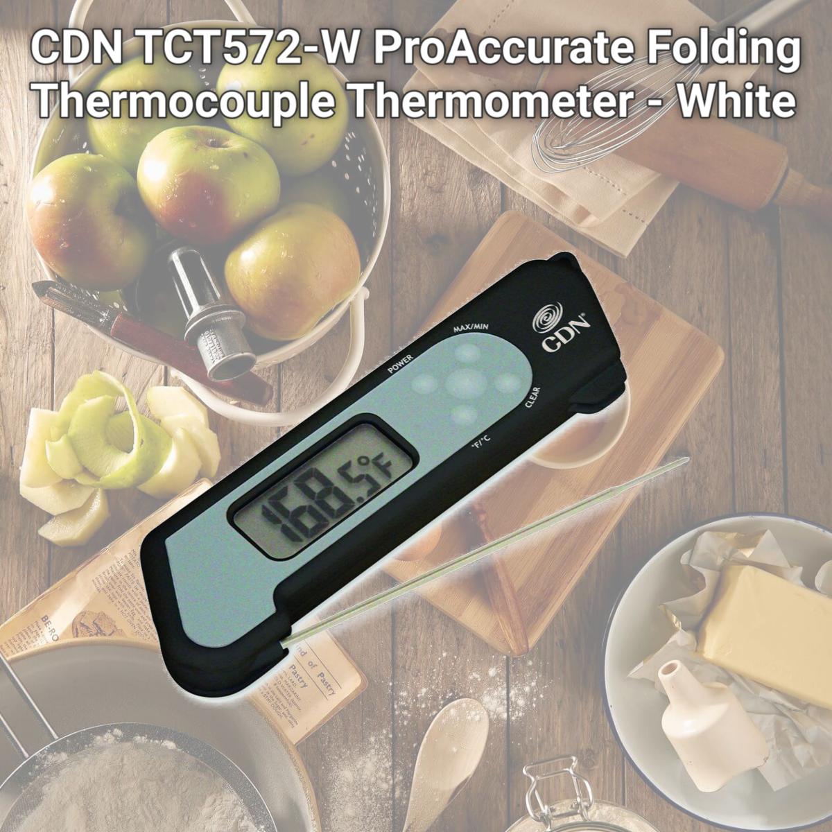 Picture of CDN TCT572-W ProAccurate Folding Thermocouple Thermometer - White