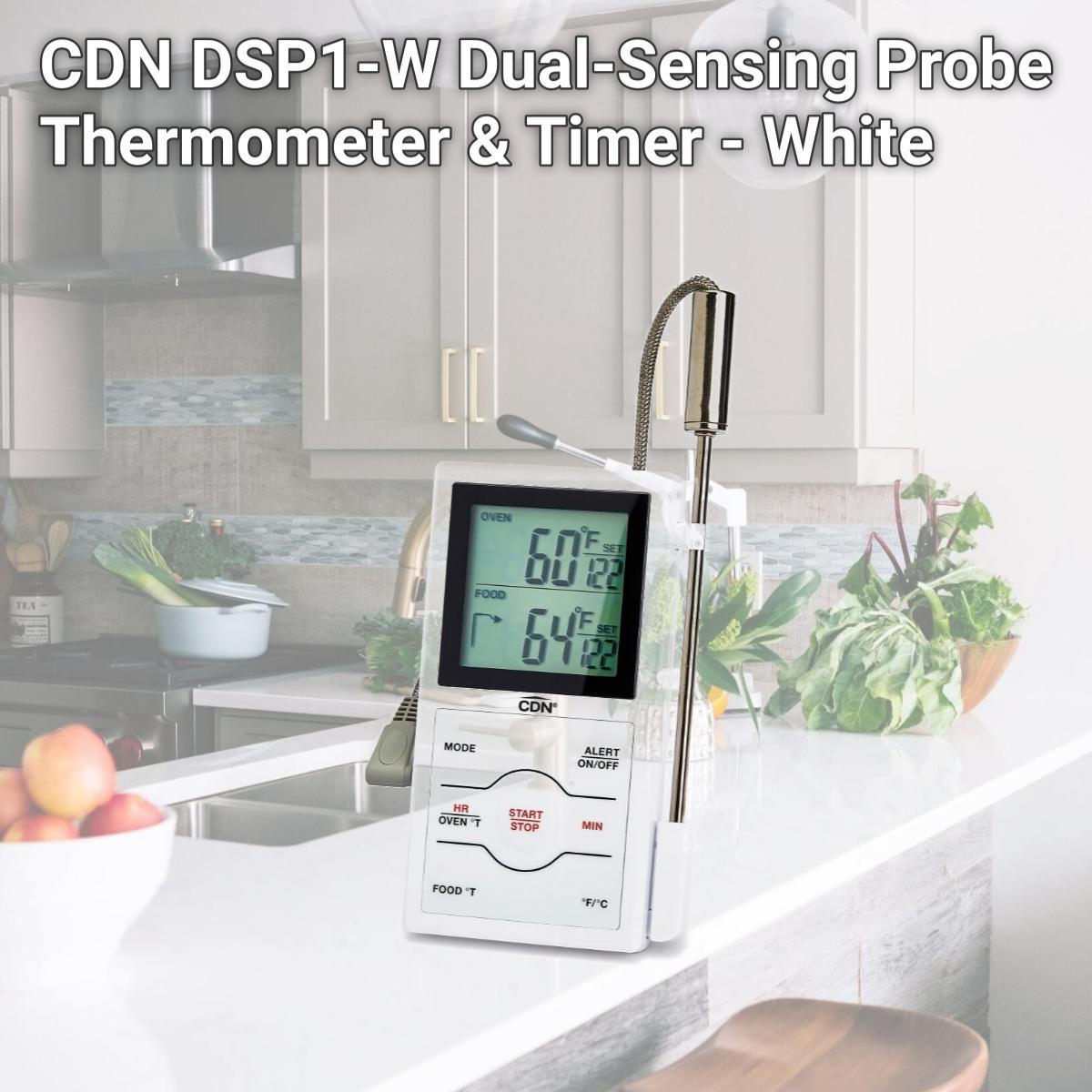 Picture of CDN DSP1-W Dual-Sensing Probe Thermometer & Timer - White
