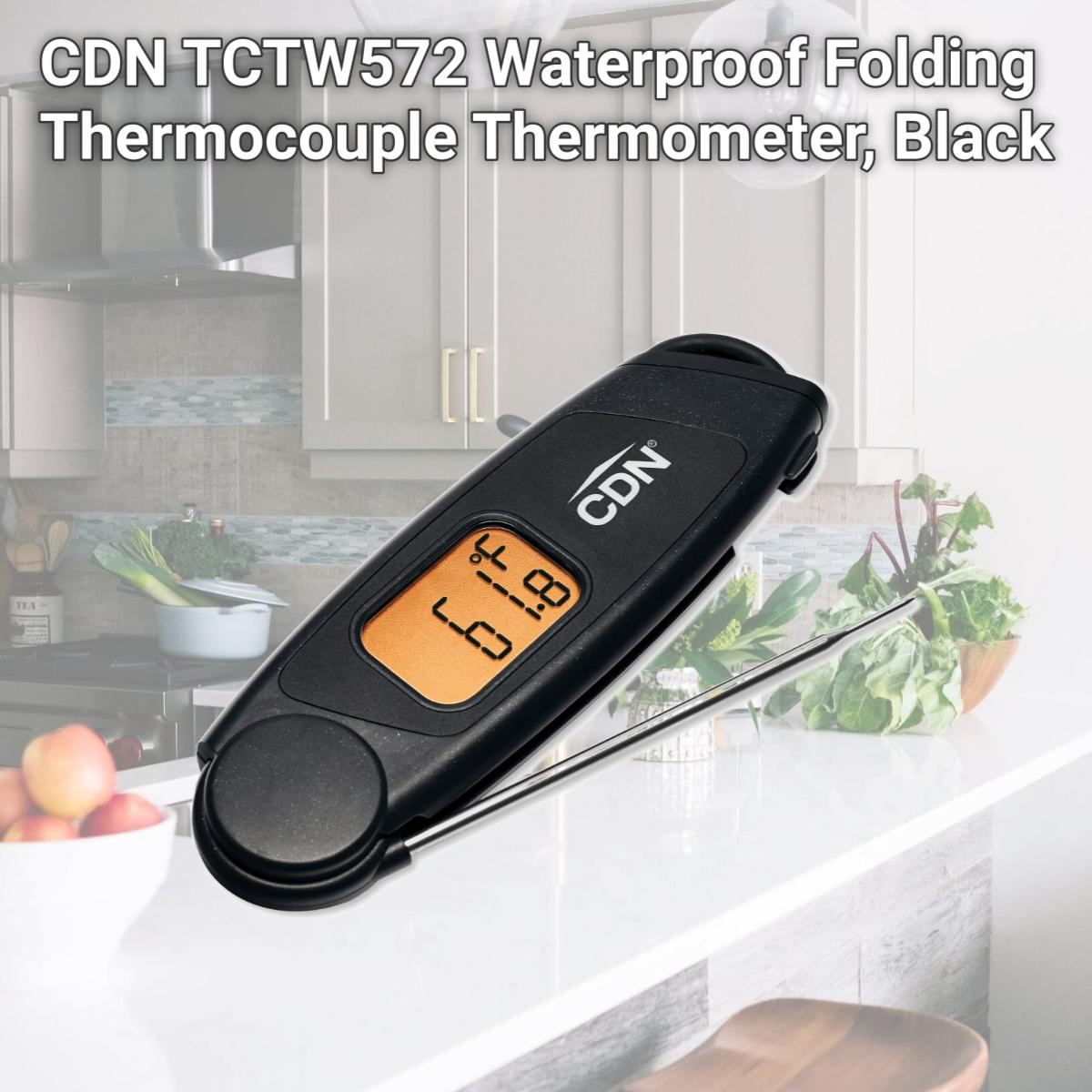Picture of CDN TCTW572 Waterproof Folding Thermocouple Thermometer, Black
